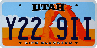 UT license plate Y229II