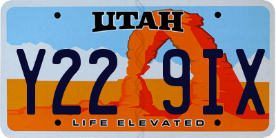 UT license plate Y229IX