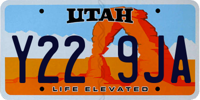 UT license plate Y229JA