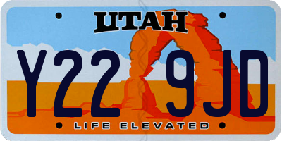UT license plate Y229JD