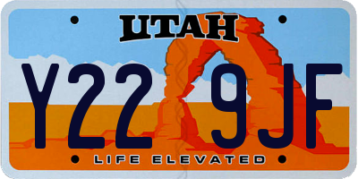 UT license plate Y229JF