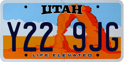 UT license plate Y229JG