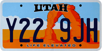 UT license plate Y229JH