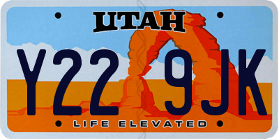 UT license plate Y229JK