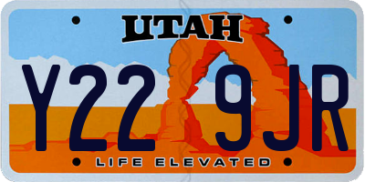 UT license plate Y229JR