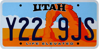 UT license plate Y229JS