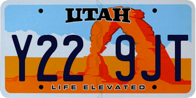 UT license plate Y229JT