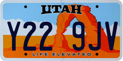 UT license plate Y229JV