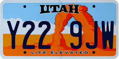 UT license plate Y229JW