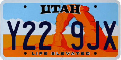 UT license plate Y229JX
