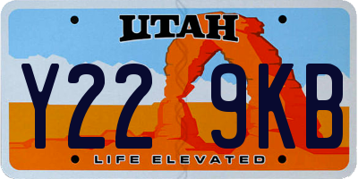 UT license plate Y229KB