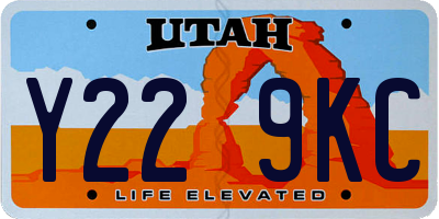 UT license plate Y229KC