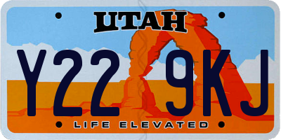 UT license plate Y229KJ
