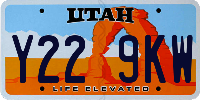 UT license plate Y229KW