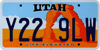 UT license plate Y229LW