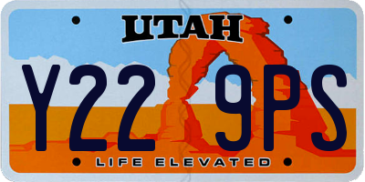 UT license plate Y229PS