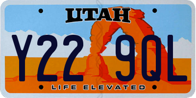 UT license plate Y229QL