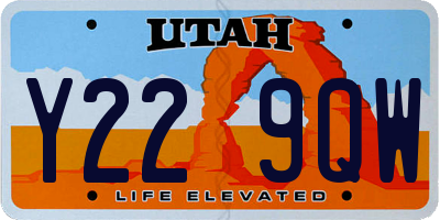 UT license plate Y229QW