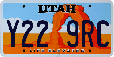 UT license plate Y229RC
