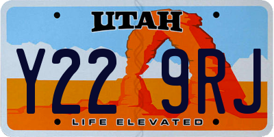 UT license plate Y229RJ