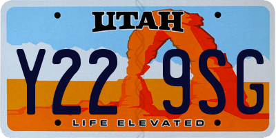 UT license plate Y229SG