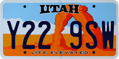UT license plate Y229SW