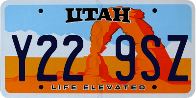 UT license plate Y229SZ