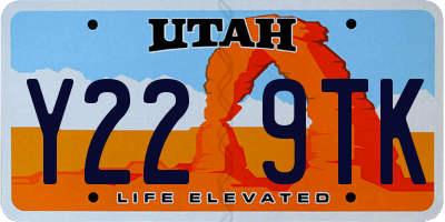 UT license plate Y229TK