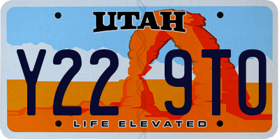 UT license plate Y229TO