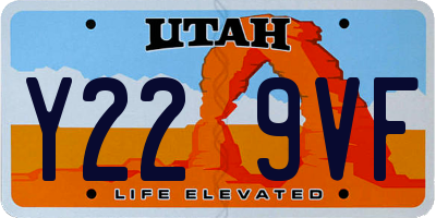 UT license plate Y229VF