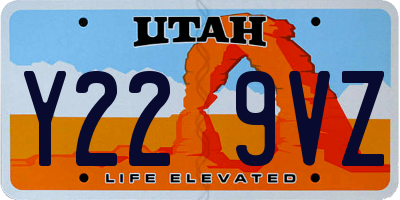 UT license plate Y229VZ