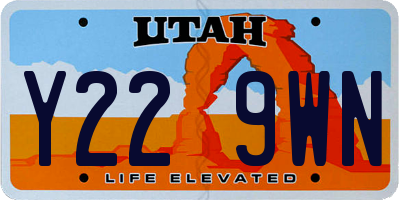 UT license plate Y229WN