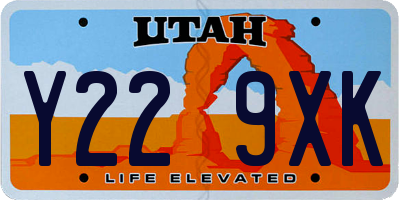 UT license plate Y229XK
