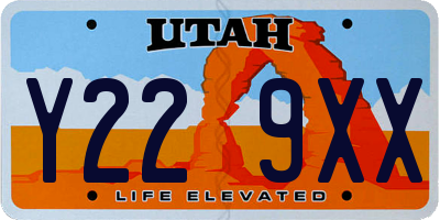 UT license plate Y229XX