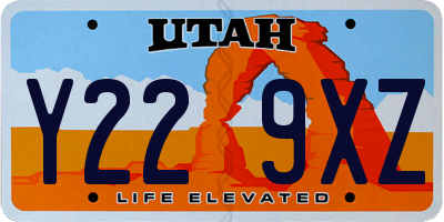 UT license plate Y229XZ