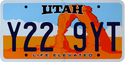 UT license plate Y229YT
