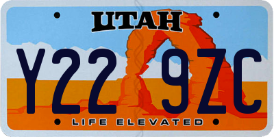 UT license plate Y229ZC