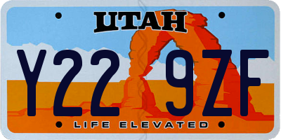 UT license plate Y229ZF