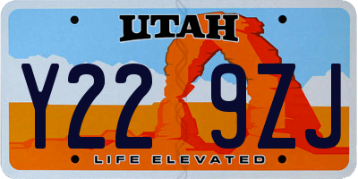 UT license plate Y229ZJ