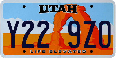 UT license plate Y229ZO