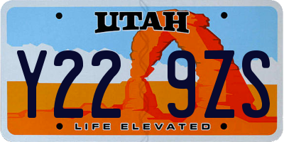 UT license plate Y229ZS
