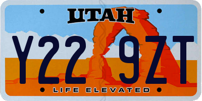 UT license plate Y229ZT
