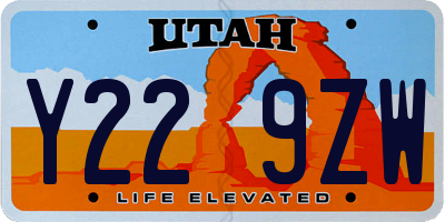 UT license plate Y229ZW