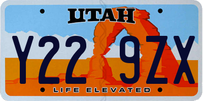 UT license plate Y229ZX