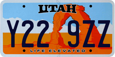 UT license plate Y229ZZ