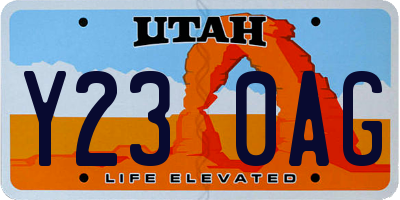 UT license plate Y230AG