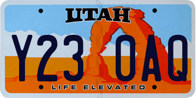 UT license plate Y230AQ