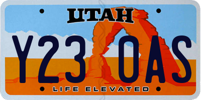 UT license plate Y230AS