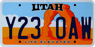 UT license plate Y230AW