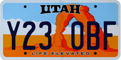 UT license plate Y230BF